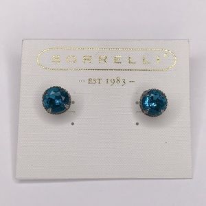 SORRELLI Sapphire Cushion-Cut Solitaire Earrings BRAND NEW